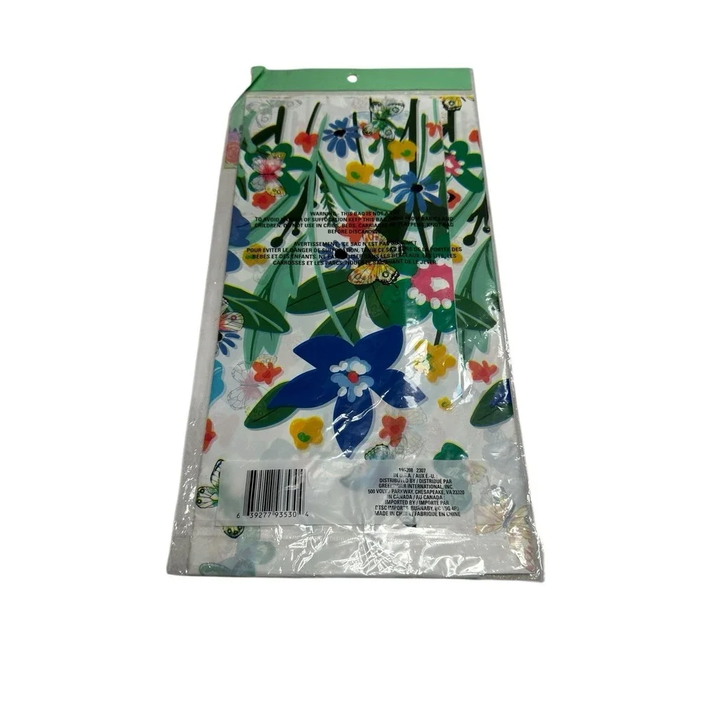 spring fling plastic table cover 54x108 inches rectangle flowers butterflies